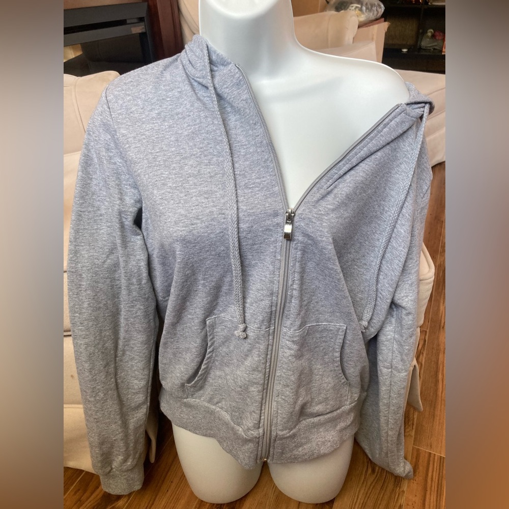 Gray Oversize Zip Hoodie